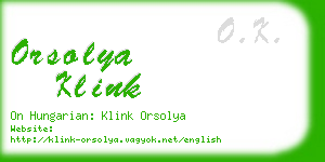 orsolya klink business card
